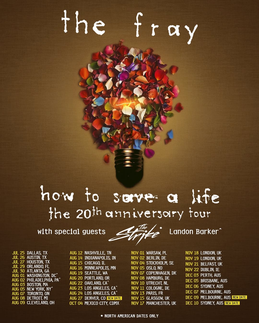 The Fray How To Save A Life Tour Poster 2025